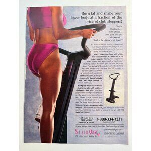 Vintage 1993 Stair Quest Exercise Cheesecake Fitness Advertisement Print Ad